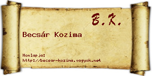 Becsár Kozima névjegykártya