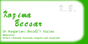 kozima becsar business card